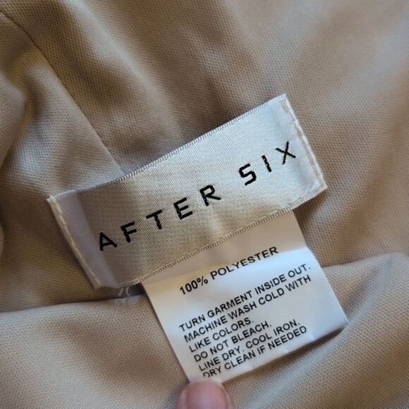 NWOT After Six Whisper Satin Maxi Dress Draped Tulip Gown Toasted Sugar Pink 8 - Picture 10 of 15